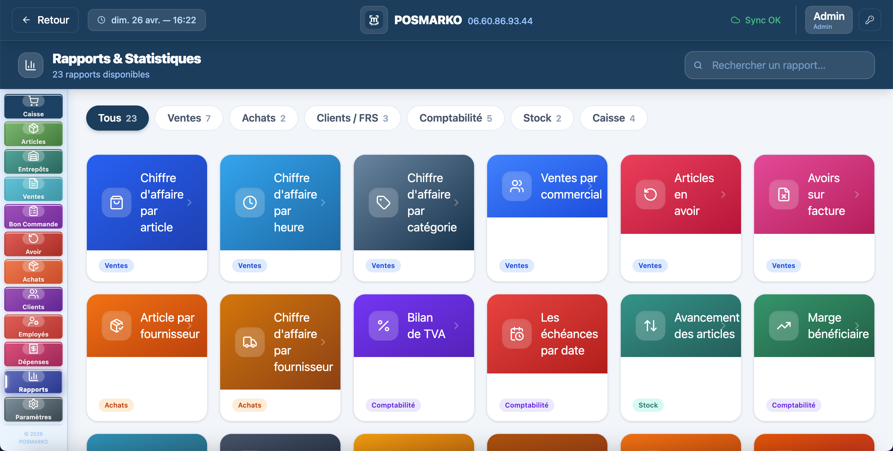 Interface du logiciel de caisse - Système POS pour Boutiques & Prêt-à-porter